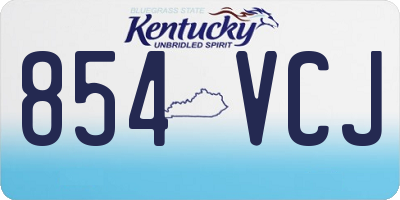 KY license plate 854VCJ
