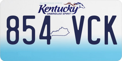 KY license plate 854VCK