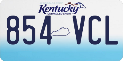 KY license plate 854VCL