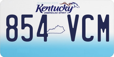 KY license plate 854VCM