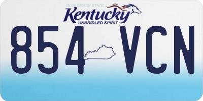 KY license plate 854VCN