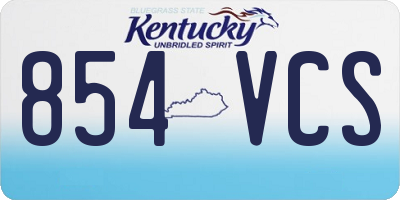 KY license plate 854VCS