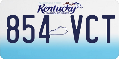 KY license plate 854VCT