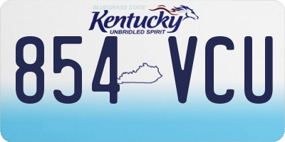 KY license plate 854VCU
