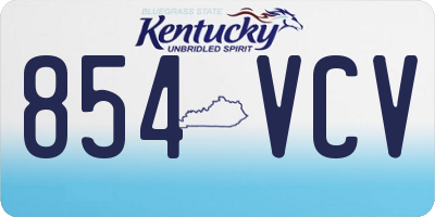 KY license plate 854VCV