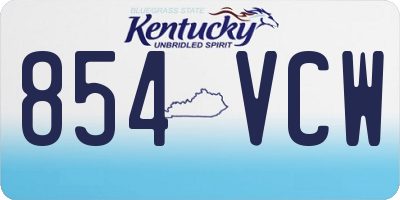KY license plate 854VCW