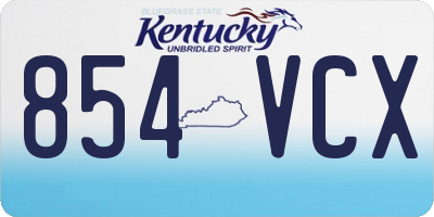 KY license plate 854VCX
