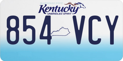 KY license plate 854VCY