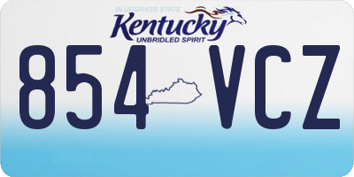 KY license plate 854VCZ