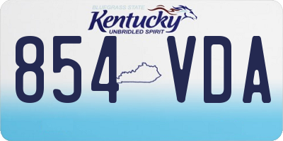KY license plate 854VDA