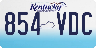 KY license plate 854VDC