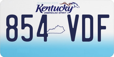KY license plate 854VDF