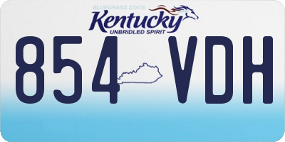 KY license plate 854VDH