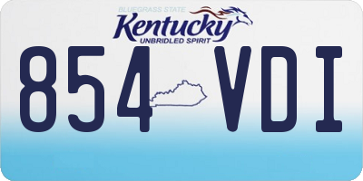 KY license plate 854VDI