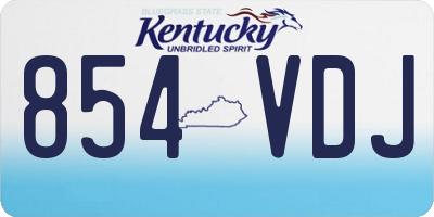 KY license plate 854VDJ