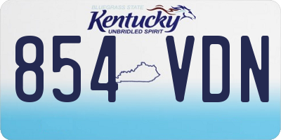 KY license plate 854VDN