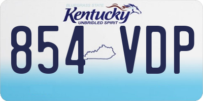 KY license plate 854VDP