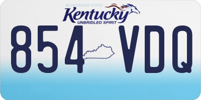 KY license plate 854VDQ