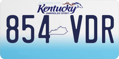 KY license plate 854VDR