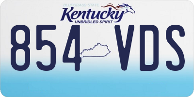 KY license plate 854VDS