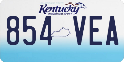 KY license plate 854VEA