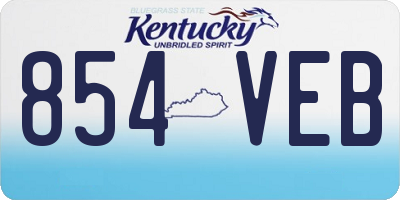 KY license plate 854VEB