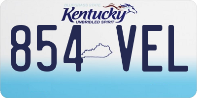 KY license plate 854VEL
