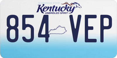 KY license plate 854VEP