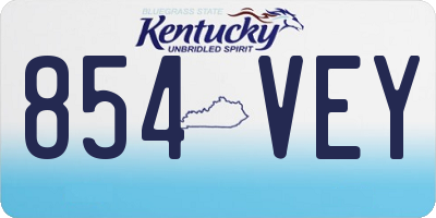 KY license plate 854VEY