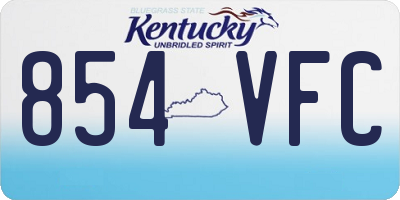 KY license plate 854VFC