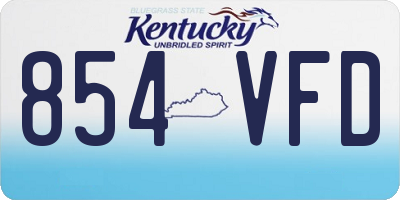 KY license plate 854VFD