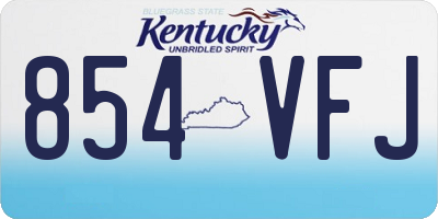 KY license plate 854VFJ