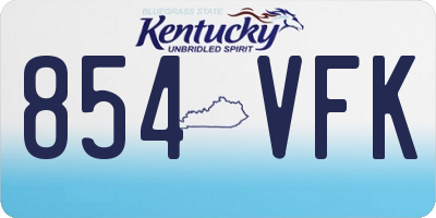 KY license plate 854VFK