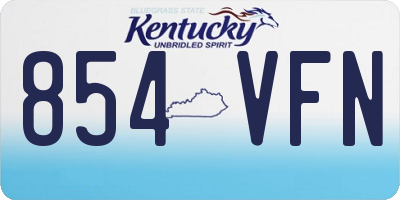 KY license plate 854VFN
