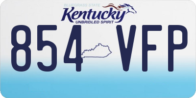 KY license plate 854VFP