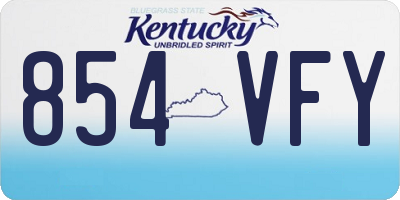 KY license plate 854VFY