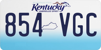 KY license plate 854VGC