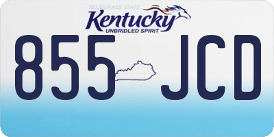 KY license plate 855JCD