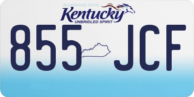 KY license plate 855JCF