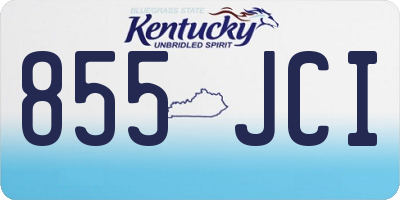 KY license plate 855JCI