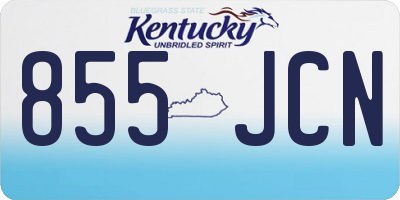 KY license plate 855JCN