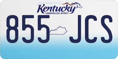 KY license plate 855JCS