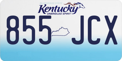 KY license plate 855JCX