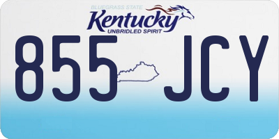 KY license plate 855JCY