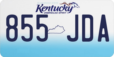 KY license plate 855JDA
