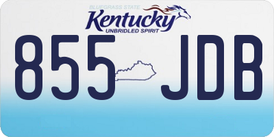 KY license plate 855JDB