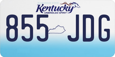 KY license plate 855JDG