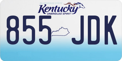KY license plate 855JDK