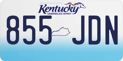 KY license plate 855JDN