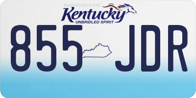 KY license plate 855JDR
